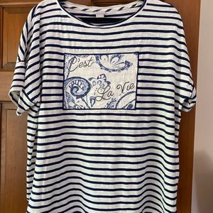 Chicos Striped Bandana Tee
